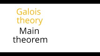 Galois theory Main theorem [upl. by Aryad640]