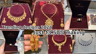 tanishq gold necklace bangles designs with price light weight necklace designs tanishq [upl. by Enyrehtac]