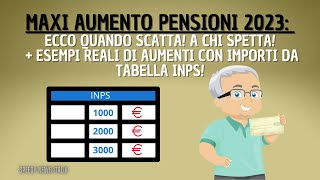 PENSIONI 2023 MAXI AUMENTO ECCO QUANDO A CHI SPETTA E TABELLA INPS CON IMPORTI DI ESEMPIO REALI [upl. by Rexfourd]