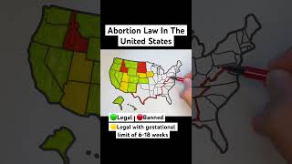 Abortion Law In The United States 🇺🇸 usa unitedstates map geography states abortionlaw [upl. by Pas]