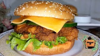 Zinger Burger  Kfc Style Zinger Burger With Secret Homemade Sauce  Crispy Zinger Burger Recipe [upl. by Alekim]