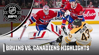 Boston Bruins vs Montreal Canadiens  Full Game Highlights  NHL on ESPN [upl. by Orestes]