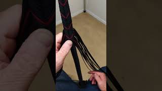 4ft 275 Paracord snake whip black with burgundy rings Finishing the overlay [upl. by Mitinger26]