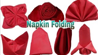 10 BASIC NAPKIN FOLDING by Manelles World [upl. by Kudva281]