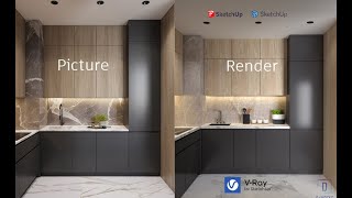 sketchup vray realistic interior render Realistic render with Vray 51 Beginnerstutorial [upl. by Chladek]