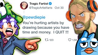 How Pewdiepie’s Drawings Made Half The Art Community Quit  Mohammed Agbadi Reaction [upl. by Drofliw]