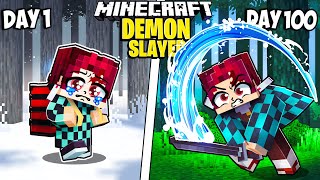 I Survived 100 Days as the DEMON SLAYER in Minecraft [upl. by Ecnav]