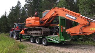 Doosan dx 180lc siirto uudella Konesäde lavetilla💪 [upl. by Ivory265]