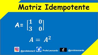 MATRIZ IDEMPOTENTE [upl. by Edmea]