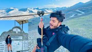 World Record 2024 👀 First Bike On Babusar Top My 🏔️ چھ ڈگری temperature 🥶￼ [upl. by Aihsekyw]