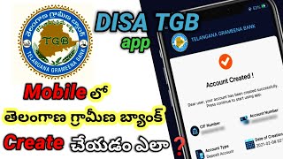 How to create Telangana grameena bank account in mobile in telugu  disa tgb unboxinginfotech31 [upl. by Senzer]