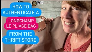 How To Authenticate A Longchamp Le Pliage Bag From The Goodwill Bins Thrift Store  Real vs Fake [upl. by Anaihsat]