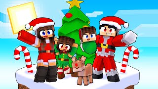 JOGANDO com uma FAMILIA DO NATAL em APENAS UM BLOCO no Minecraft [upl. by Merell]