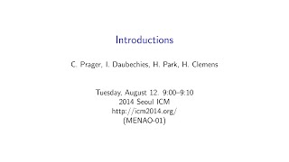 ICM2014 VideoSeries MN01 Introduction on Aug12Tue [upl. by Hermy]