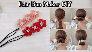 Hair Bun Maker and Holder DIY  Very Easy Hair Bun Maker Tutorial [upl. by Ezar541]