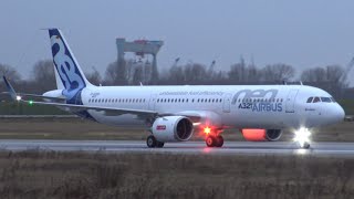 4K  First Flight AIRBUS A321neo at Airbus Plant Hamburg [upl. by Marlie189]