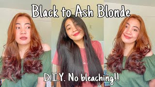 DIY AFFORDABLE BLACK TO BLONDE HAIR DYE AT HOME using bremond │Kathrine Ramirez [upl. by Hedwig794]