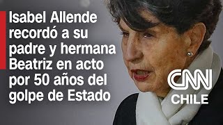 Discurso completo Senadora Isabel Allende en conmemoración por 50 años del golpe de Estado de 1973 [upl. by Yelyr]