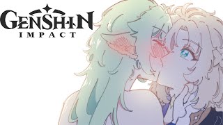 Albedo Wants a Kiss From Sucrose Genshin Impact Comic Dub [upl. by Hans522]