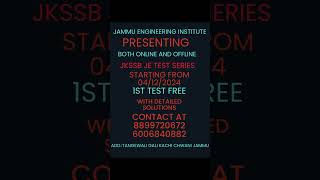 JKSSB JE CIVIL TEST SERIES SCHEDULE jkssb jkssbjecivil neet sscjecivil civilengineering civil [upl. by Kenleigh]