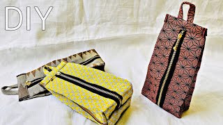 ちょっと目を引く！ カンタン縦型ポーチの作り方 畳のヘリ（畳縁）使用 zippier pouch tutorial ※書店でみかけた畳縁で作りました！ [upl. by Dnalsor]