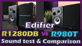 Edifier R1280DB vs R980T Sound test amp Features comparison [upl. by Htinnek576]