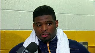 Subban on scrum with Gallagher called him short he didnt like that too much [upl. by Erdied78]