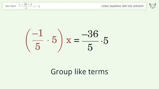 Solve x20454 Linear Equation Video Solution  Tiger Algebra [upl. by Rosita]