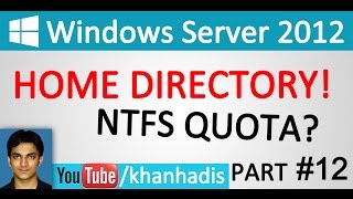 MCSA Server 2012 in UrduHindi Home Directory Quota Part 12 [upl. by Fording731]