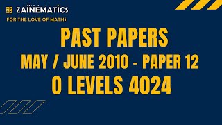 O LEVELS 4024  Past Papers May June 2010 Paper 12 [upl. by New]