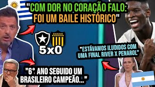 IMPRENSA URUGUAIA E ARGENTINA ARRASADAS COM GOLEADA DO BOTAFOGO NO PEÑAROL NA LIBERTADORES [upl. by Otreblaug]