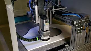 Sanding and polishing of a contour panel with window cutout  Gottschild portal robot HBS 2600 C [upl. by Elocim]