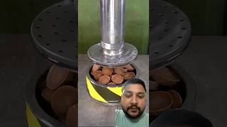 Crushing of chocolate with hydraulic press machine machine satisfying technology crushingshorts [upl. by Akeihsat]