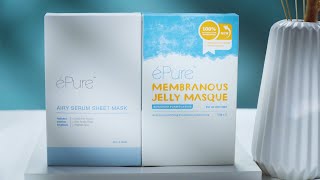 Double Mask 双膜体验 双倍补水 双倍透亮  éPure Membranous Jelly Masque amp éPure Airy Serum Sheet Mask [upl. by Zoeller]