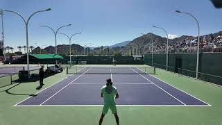 Stefanos Tsitsipas courtlevel practice 4k [upl. by Ahsyekal]