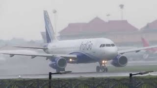 FLIGHT TAKE OFF FROM COCHIN INTERNATIONAL AIRPORT  HEAVY RAIN INDIGO [upl. by Koo]