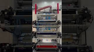 CHANGHONG 6 COLORS DOUBLE REWIND UNWIND WORK STATION STACK TYPE FLEXO PRINTING MACHINE [upl. by Naujad]