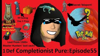 The 1 Def Completionist Pure Episode 55 Pet 24 1500 Master Hunters Loot Sacks  Hunters Rumours [upl. by Glori]