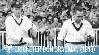 Legendary Cricketer Don Bradman Hits First Century of 1948  British Pathé [upl. by Kikelia]