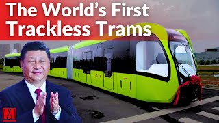 Another Hype Chinas First Trackless Rail Bus [upl. by Arahsak]