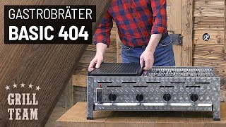 Gastrobräter Basic 404  Großer Tischgrill mit AlugussPlatte und Rost  Vorstellung amp Test  V2 [upl. by Radmilla]