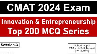 CMAT 2024 Exam Innovation amp Entrepreneurship 200 MCQ Series  Session 3  Mission JBIMS Mumbai [upl. by Myrtice]