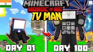 I survived 100 days as skibidi toilet tv man  100 days as tv man wiz x [upl. by Zolly]