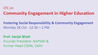 STFostering Social Responsibility amp Community Engagement Monday 28 Oct · 1230 – 2 PMC CEHE [upl. by Hoffmann]