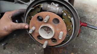 how vitz car new brake shoe install  mk brake shoe [upl. by Olleina]