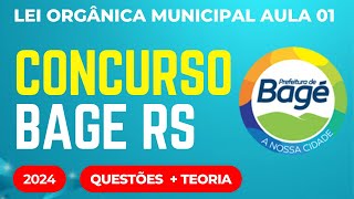 Concurso Municipal Bagé RS Lei Orgânica 2024 Aula 01 [upl. by Tahp]