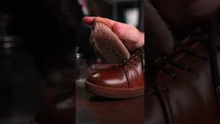 How to fix a scratch in your 🐎shell cordovan shoes 👞👞👞 [upl. by Gorges]