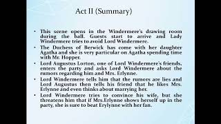 Summary of Lady Windermeres Fan [upl. by Ecirtaed]