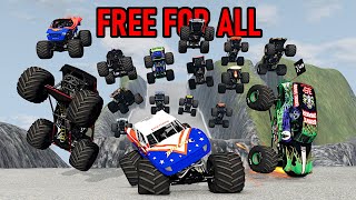 The Biggest Monster Truck Race ever Organised in beamng [upl. by Yerdna]