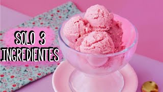 Helado de fresa 3 INGREDIENTES  Helado casero  Receta Fácil  Ale Hervi [upl. by Rehpatsirhc518]